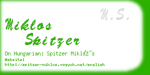 miklos spitzer business card